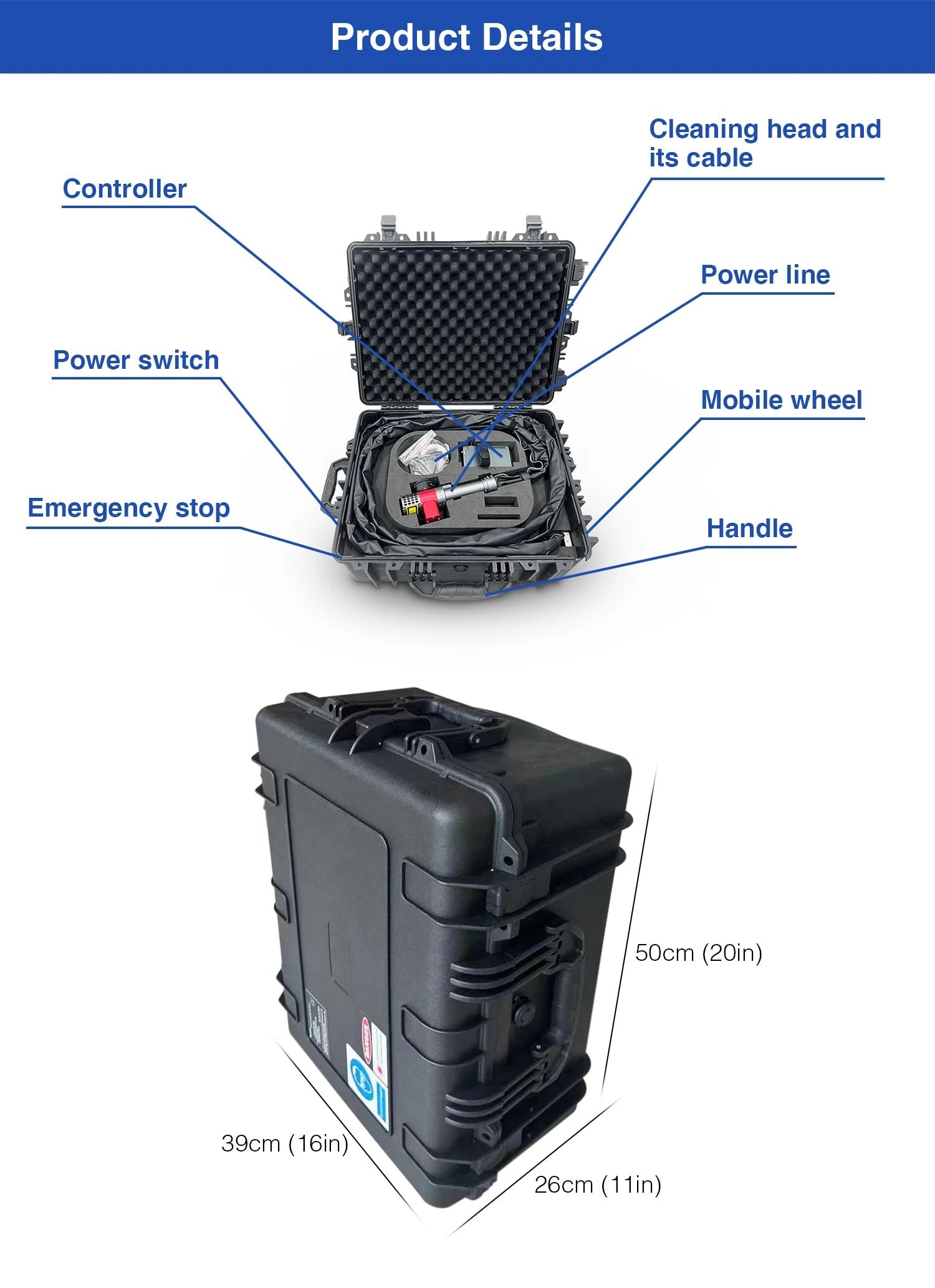 300W New Suitcase Fiber Laser Continuous Cleaning Machine for Metal Rust Removal Wood Stainless Steel - Image 6
