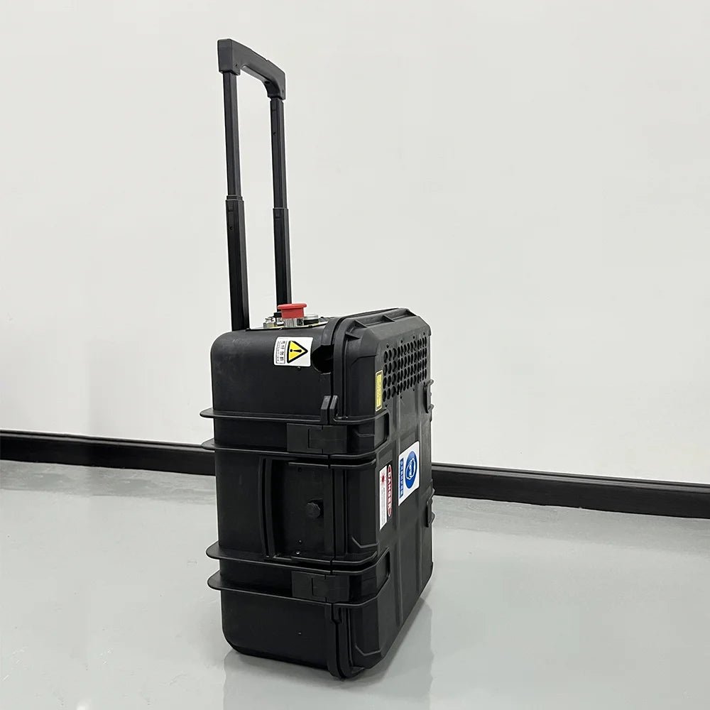 MAX Rust Removing Wood Suitcase 100w 200w Mobile Mini Laser Cleaning Machine for Metal New Condition Stainless Stone Aluminum